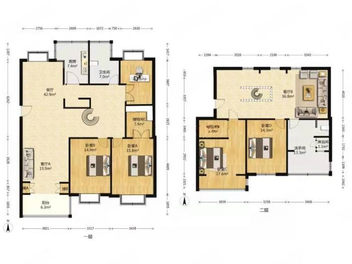 苏建花园城 4室2厅2卫 175m&sup2;