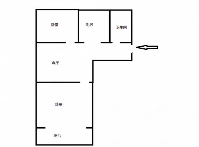 学士府 2室1厅1卫 90m&sup2;
