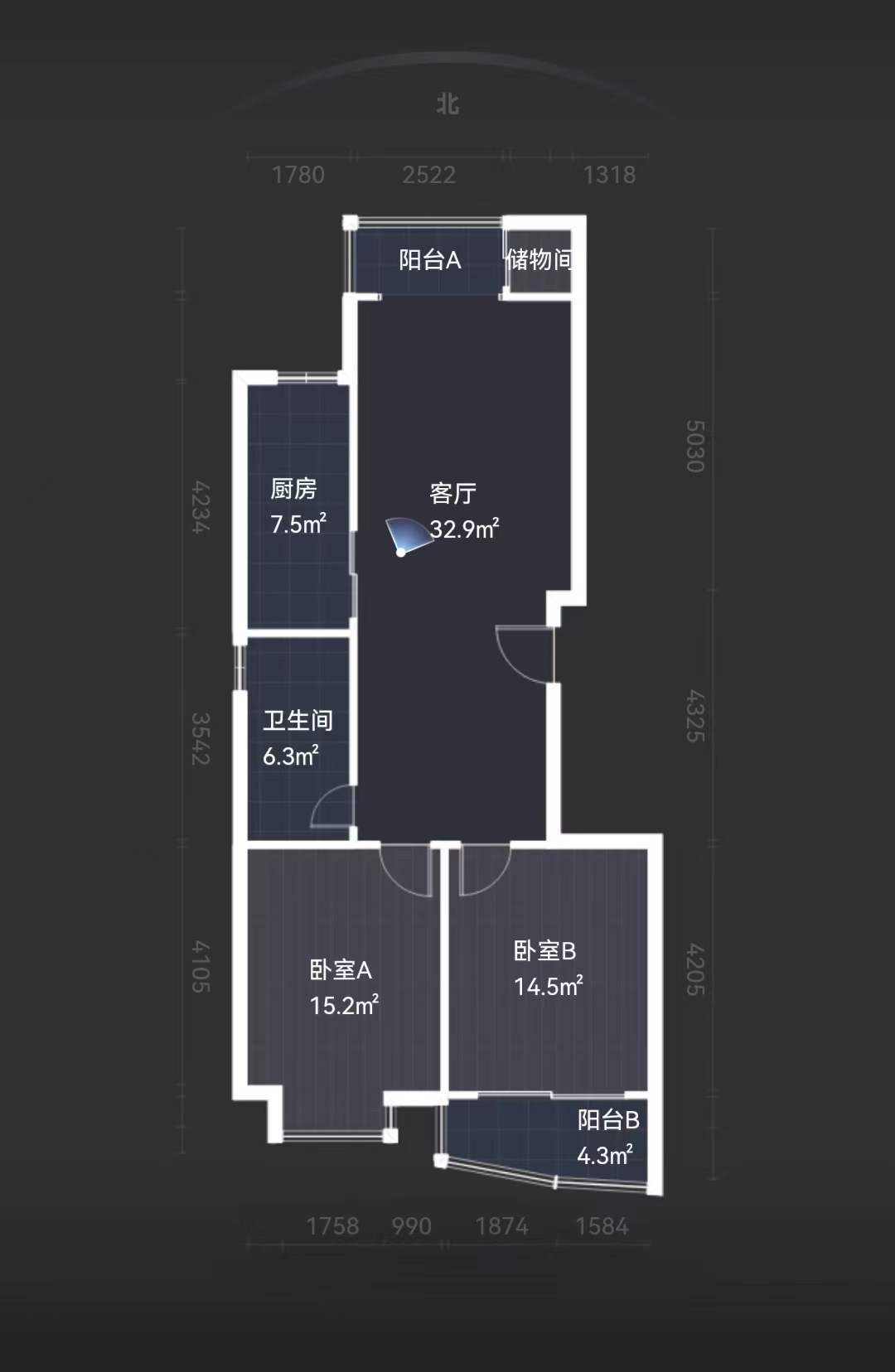 海天大厦 2室2厅1卫 114m&sup2;