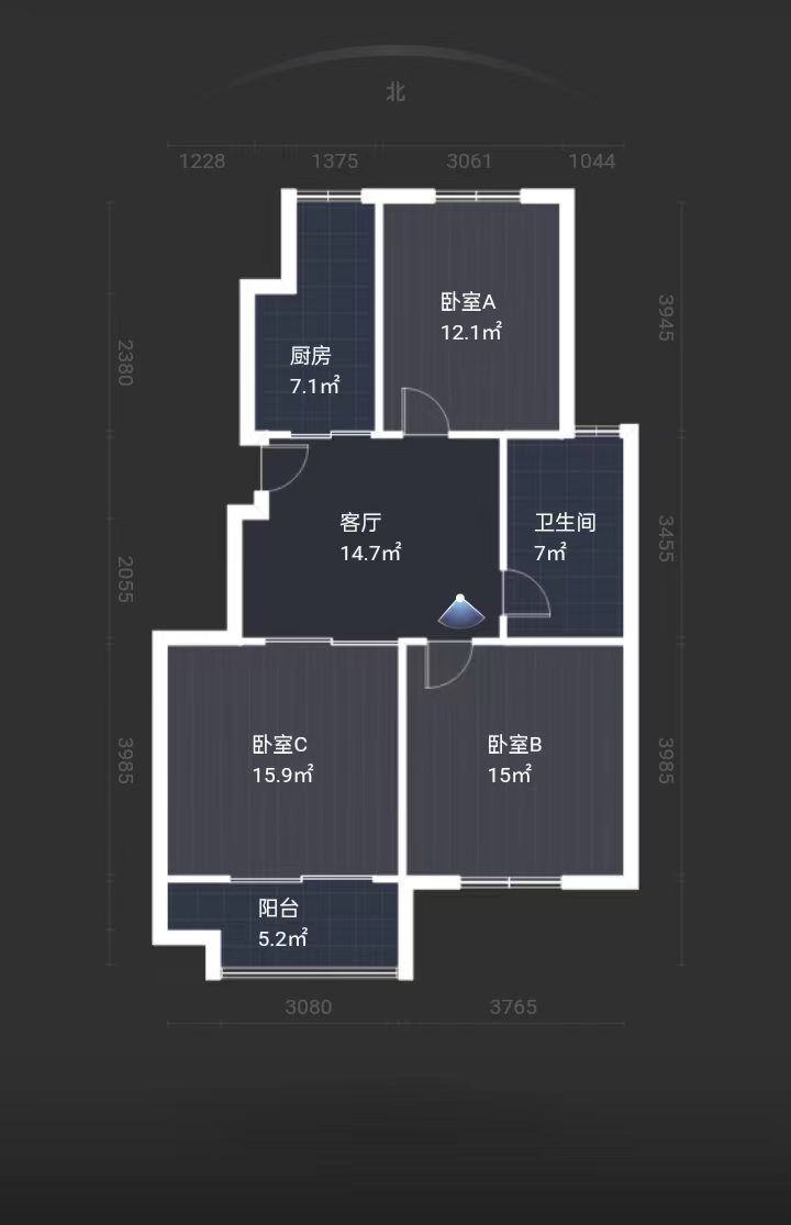 观阳名邸 3室1厅1卫 100m&sup2;