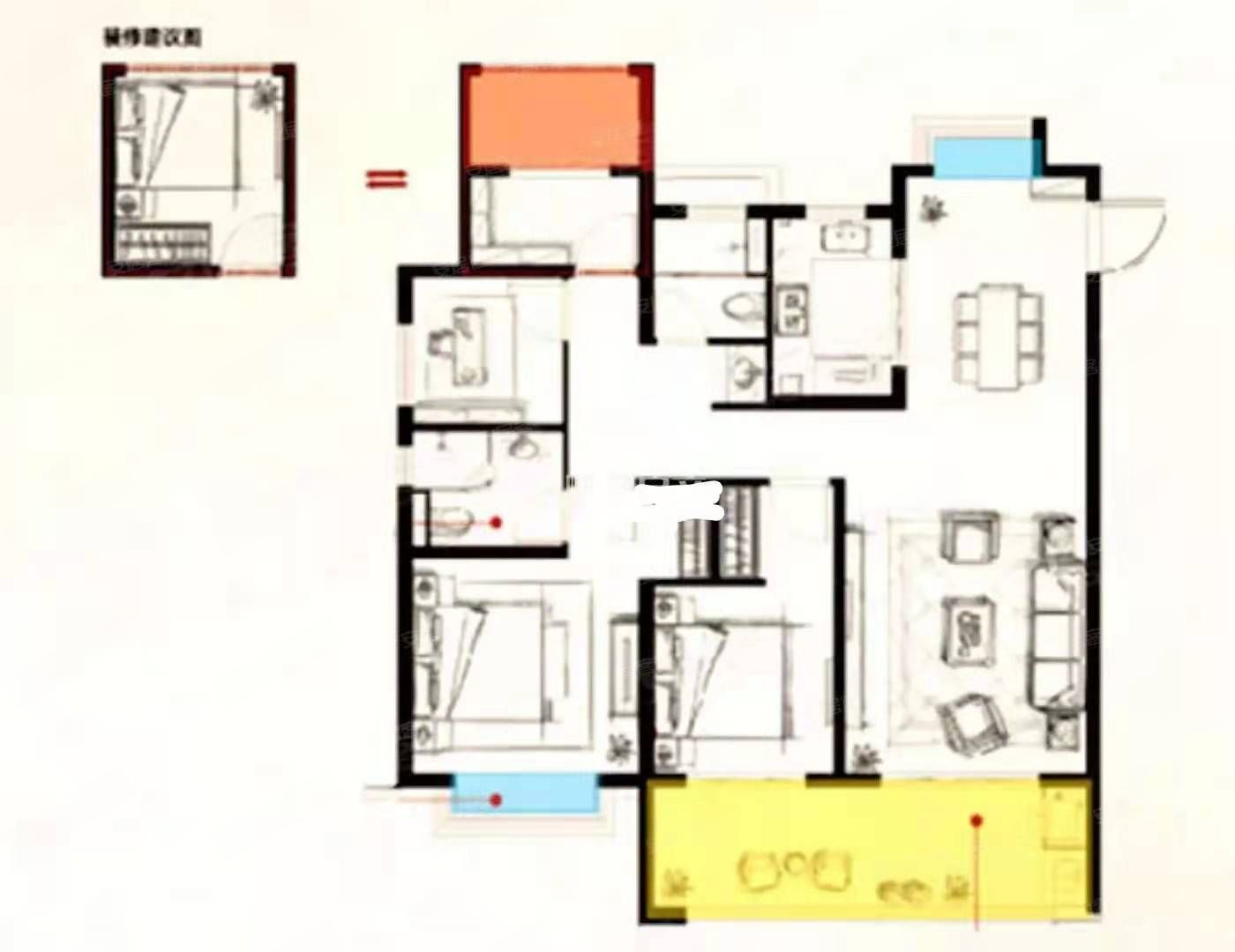 时光漫城 4室2厅2卫 125m&sup2;