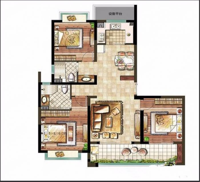 中南世纪花城三期 3室2厅2卫 137.23m&sup2;