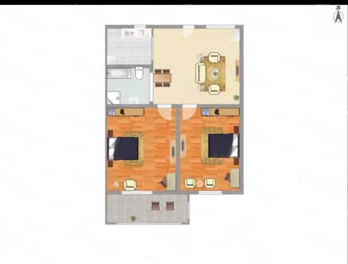 大南新村 2室1厅1卫 66m&sup2;