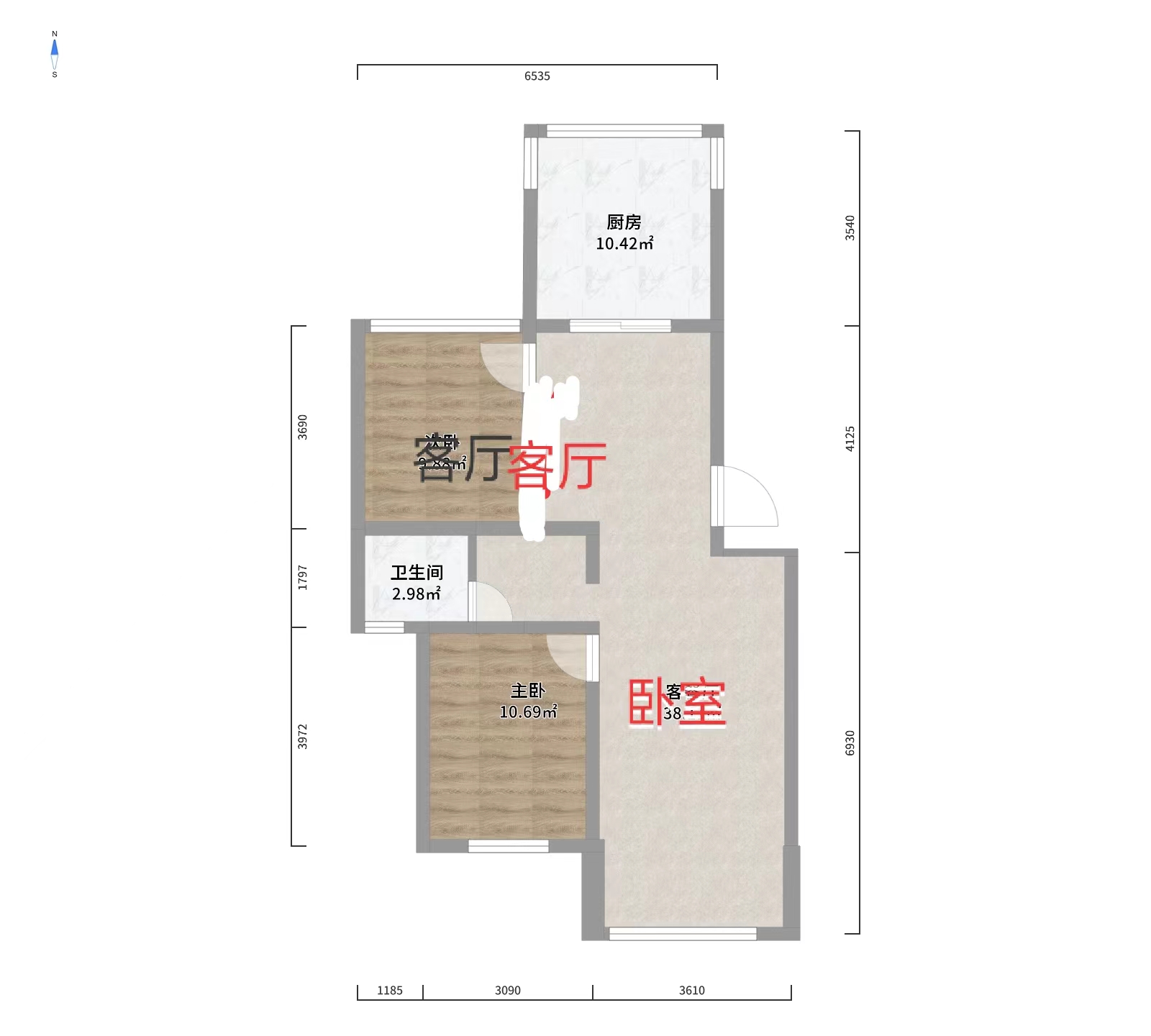 濠东小苑 2室2厅卫 91m&sup2;