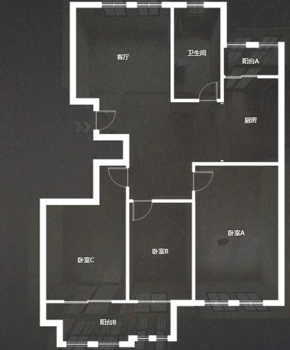 竹韵花园 3室2厅2卫 128.54m&sup2;