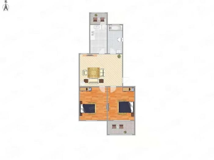 隆兴佳园 2室2厅1卫 67.33m&sup2;