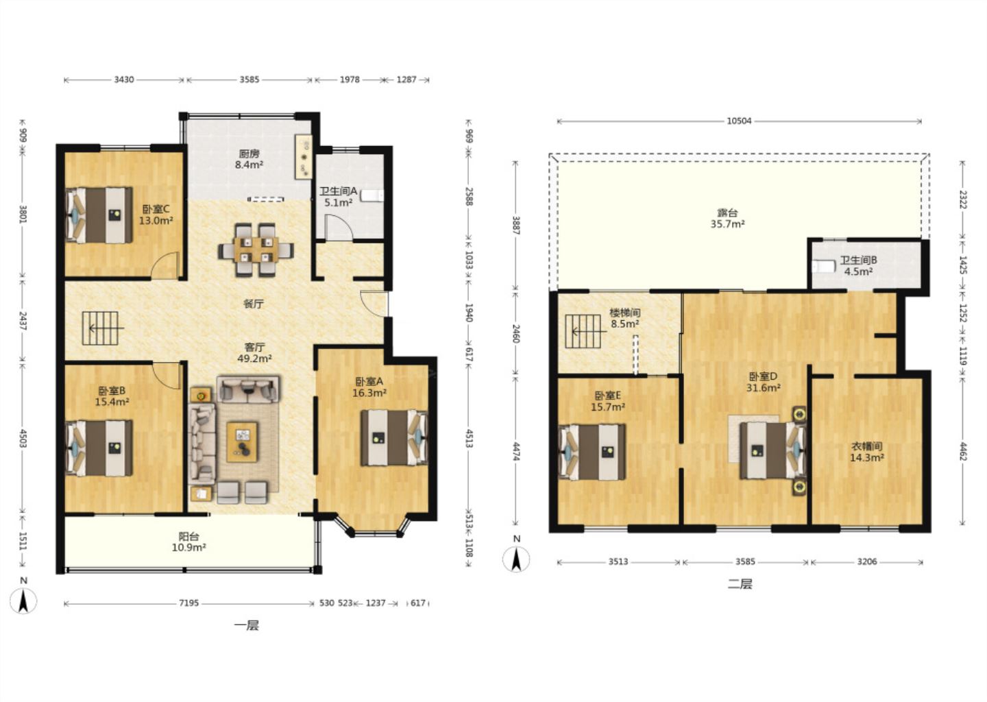 紫荆花园 5室2厅2卫 134.00m&sup2;