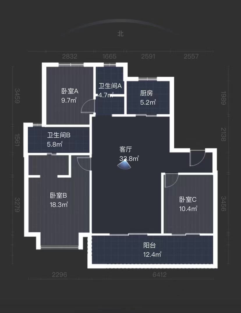 融创盛和九里桃源 3室2厅1卫 127m&sup2;