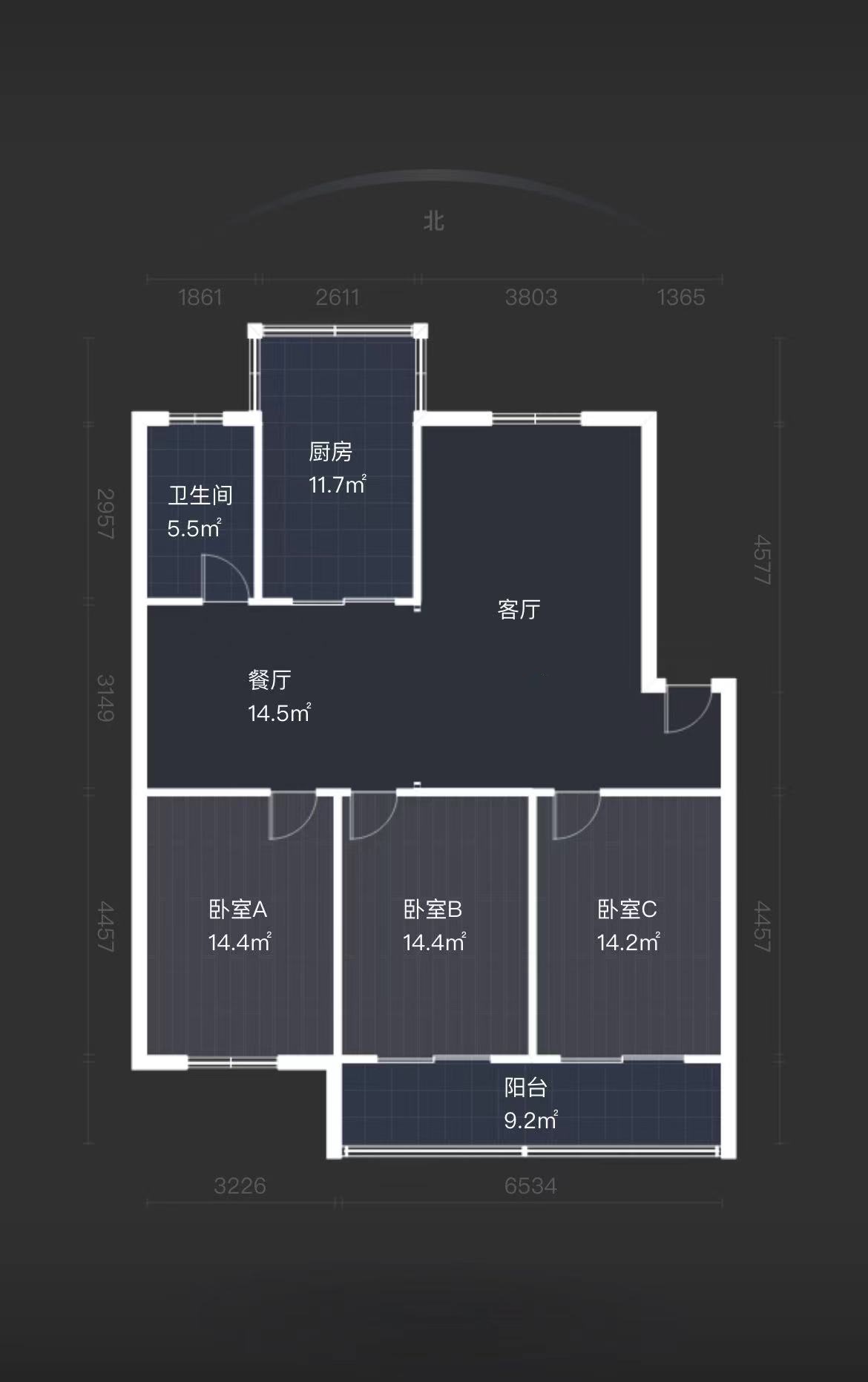 怡安花苑南区 3室2厅1卫 138.00m&sup2;