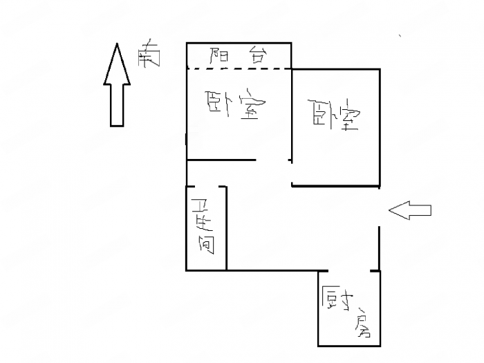 虹桥新村(朝霞路) 2室1厅1卫 60m&sup2;