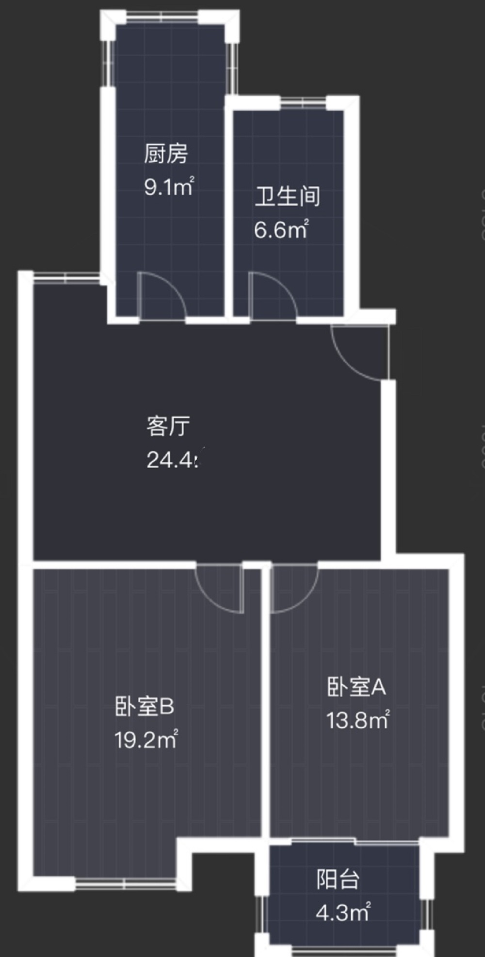 龙湖佳苑 2室1厅1卫 100m&sup2;