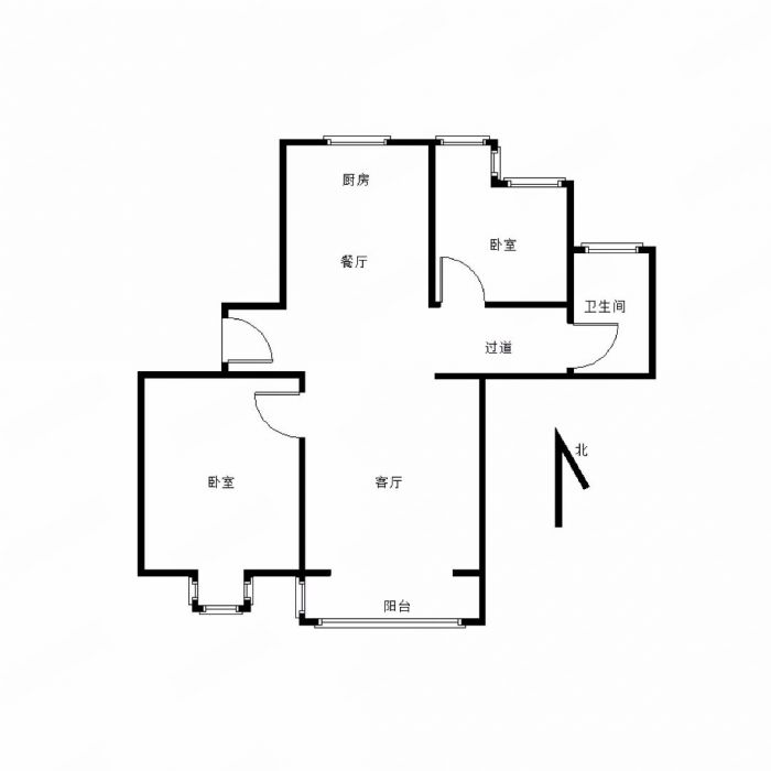 濠滨花园 2室1厅1卫 93m&sup2;
