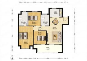新城香溢紫郡 3室2厅2卫 118m&sup2;
