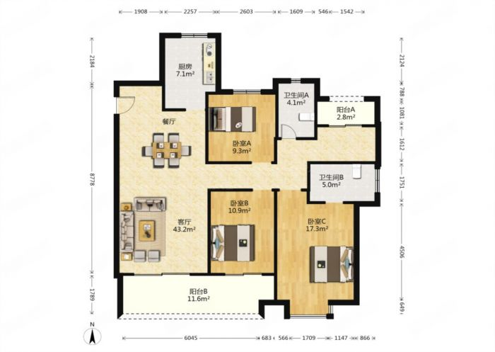 华润悦锦湾 4室1厅2卫 140.00m&sup2;