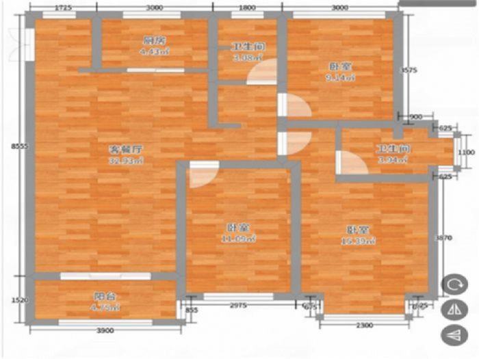 中南熙悦(南通经济技术开发区) 3室2厅2卫 117m&sup2;