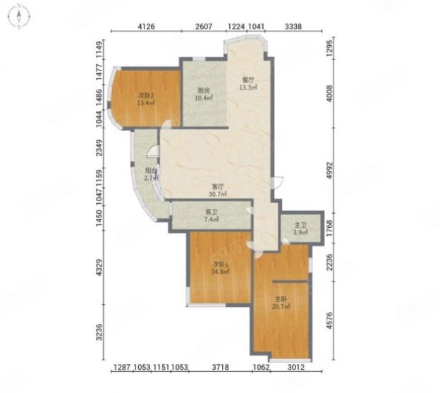 绿城玉兰公寓 3室2厅2卫 163m&sup2;