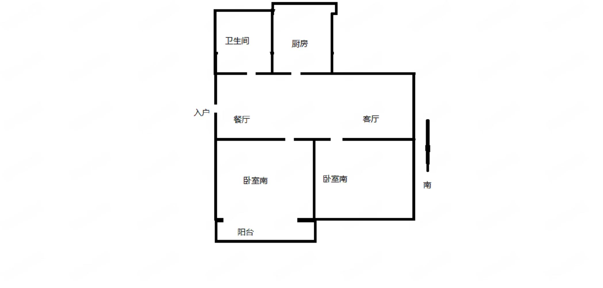 福民景苑 2室1厅1卫 95.00m&sup2;