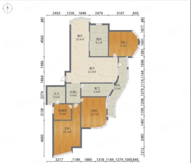 绿城玉兰公寓 3室2厅2卫 165m&sup2;