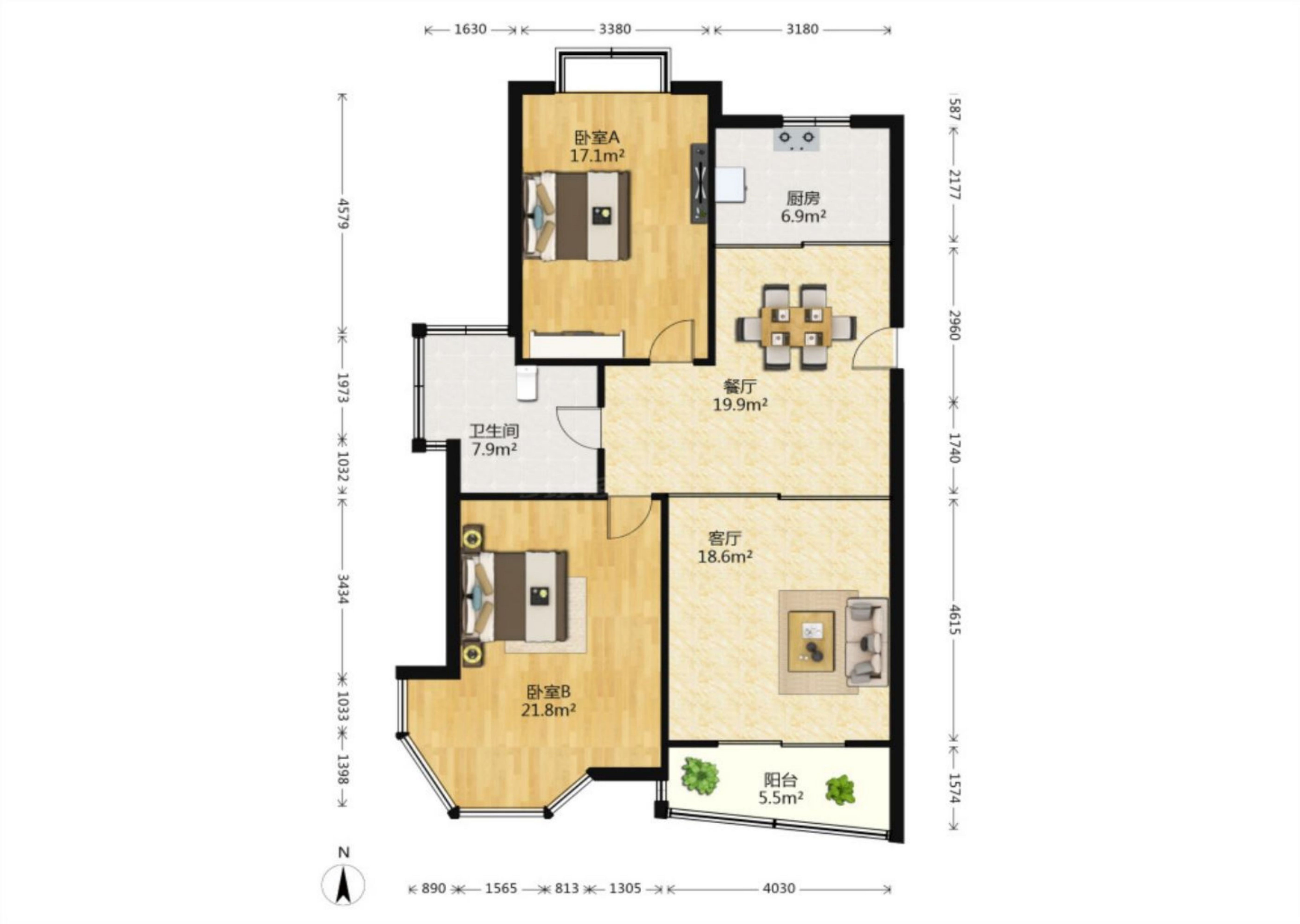 友谊家园 3室1厅1卫 114.81m&sup2;