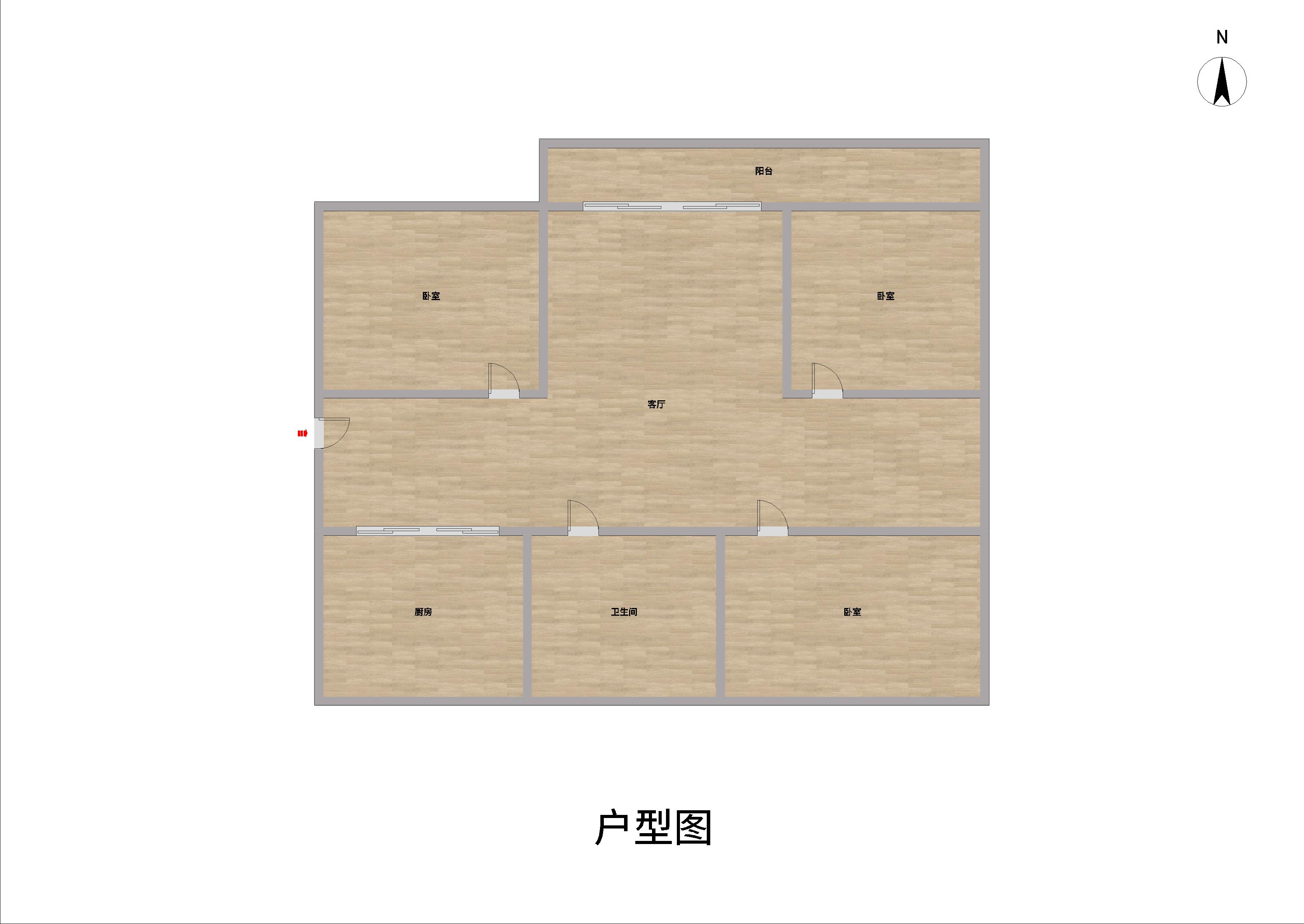 锦安花园 3室2厅1卫 140m&sup2;