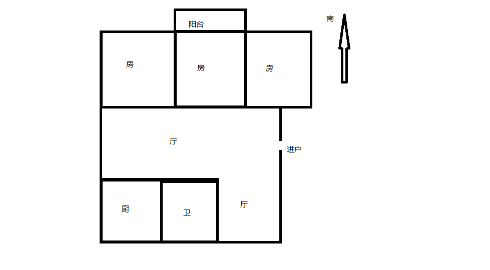 鑫乾花园 3室2厅1卫 122m&sup2;