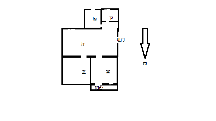 光明南村 2室1厅1卫 65m&sup2;