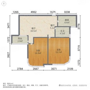 绿城玉兰公寓 2室2厅1卫 83m&sup2;