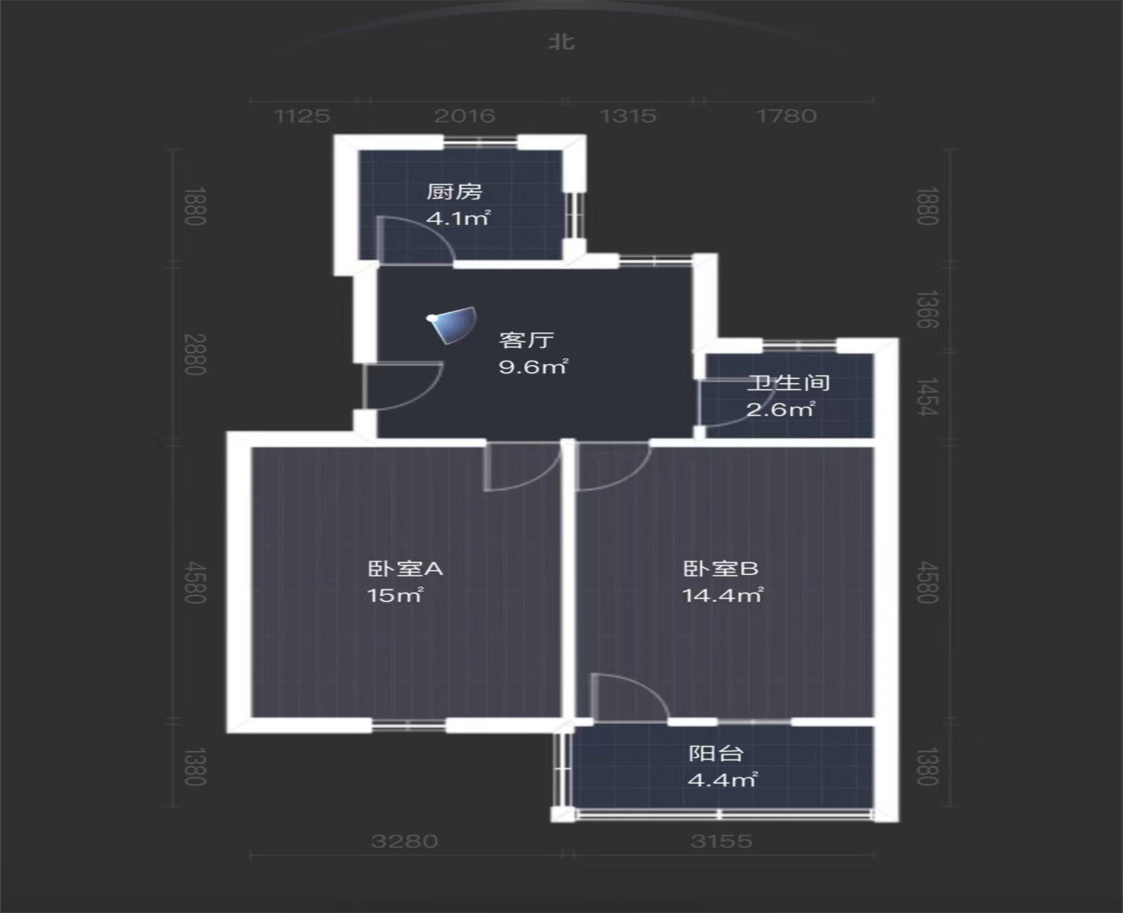 板桥南村东 2室1厅1卫 58m&sup2;