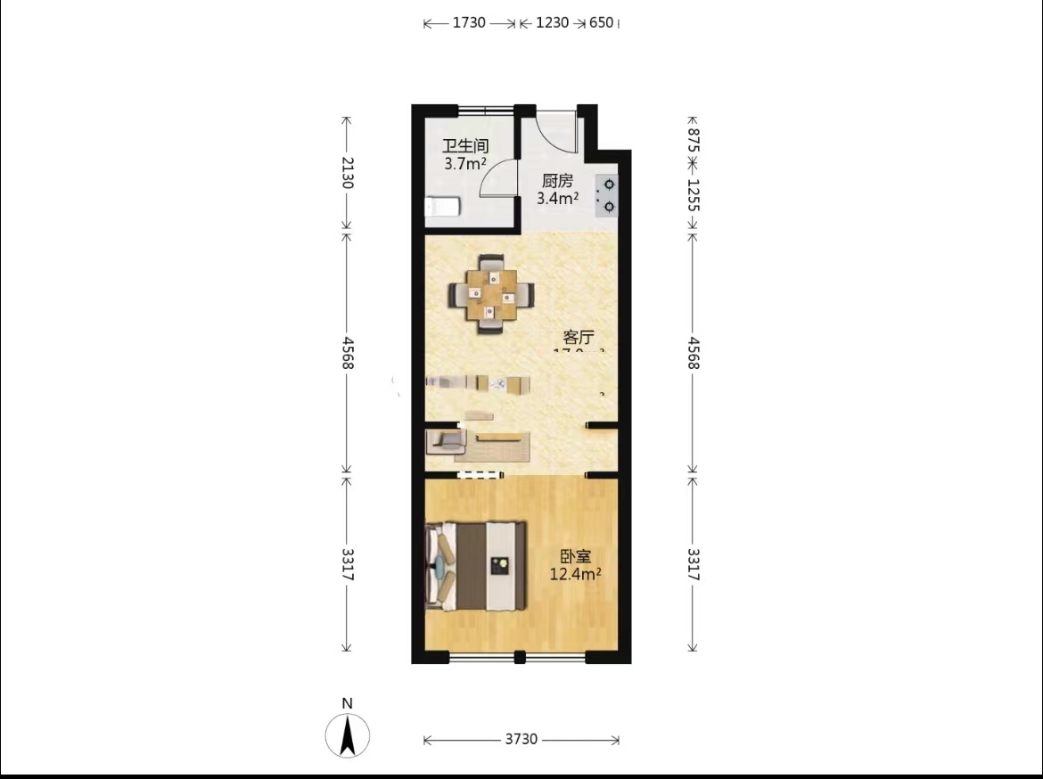 精英汇 1室1厅1卫 30.00m&sup2;