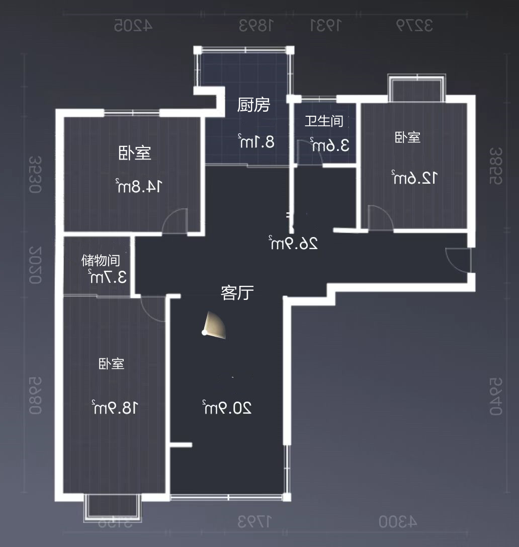 三里墩花苑 3室2厅1卫 137m&sup2;