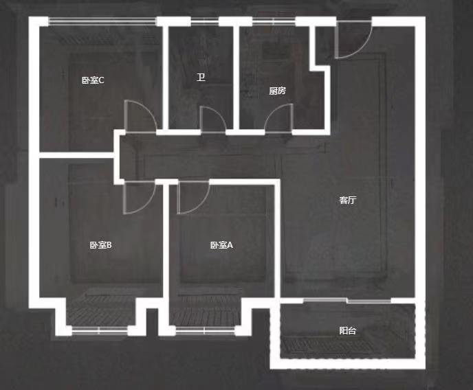 世茂云锦 3室2厅1卫 89m&sup2;