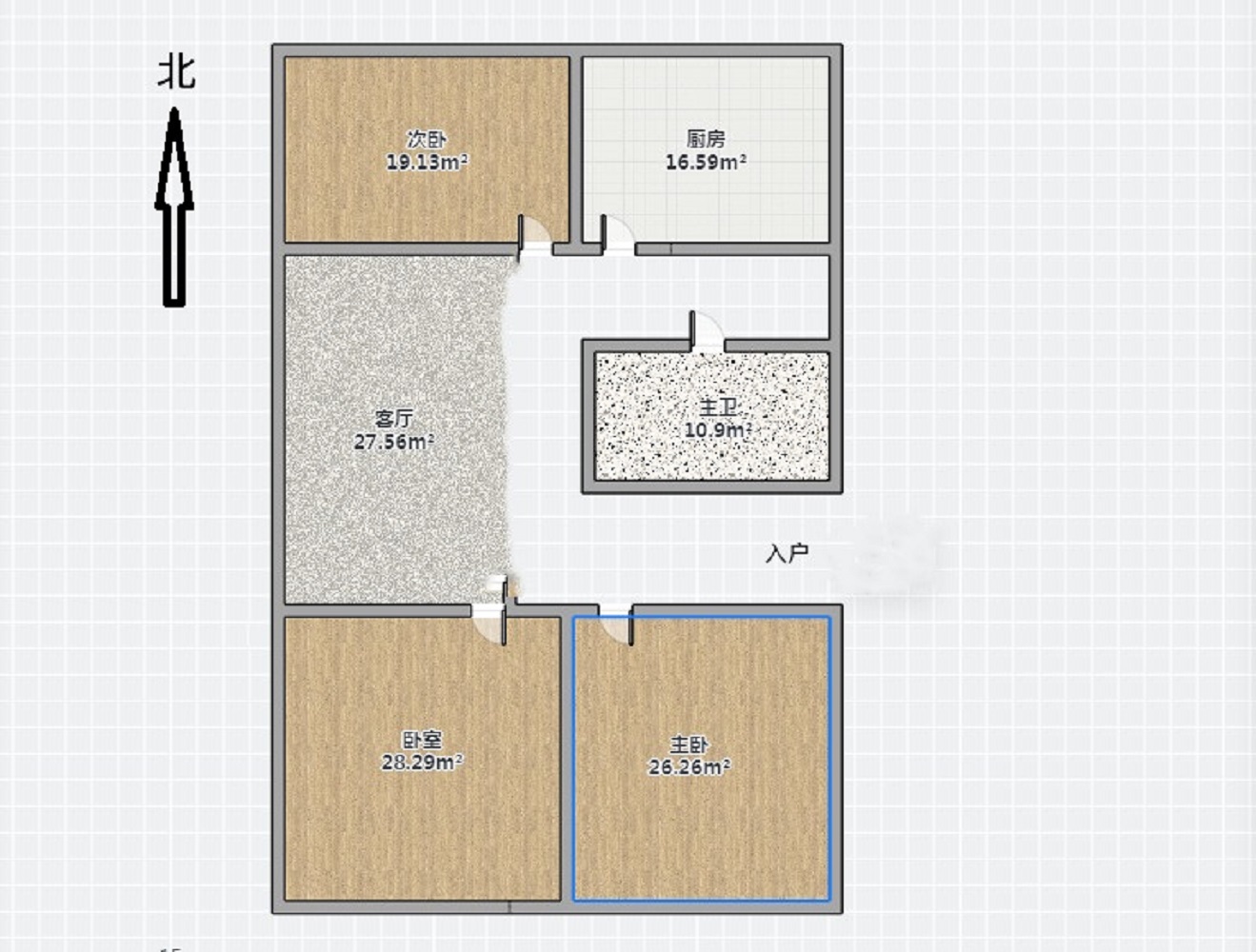 华威园 3室2厅1卫 90m&sup2;
