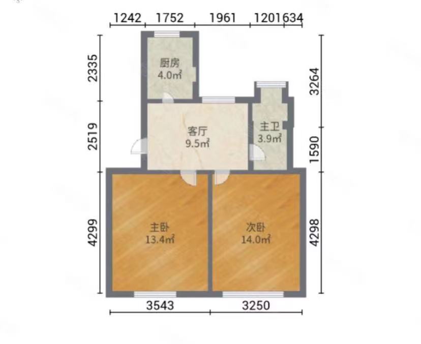 望江楼小区 2室1厅1卫 68.06m&sup2;