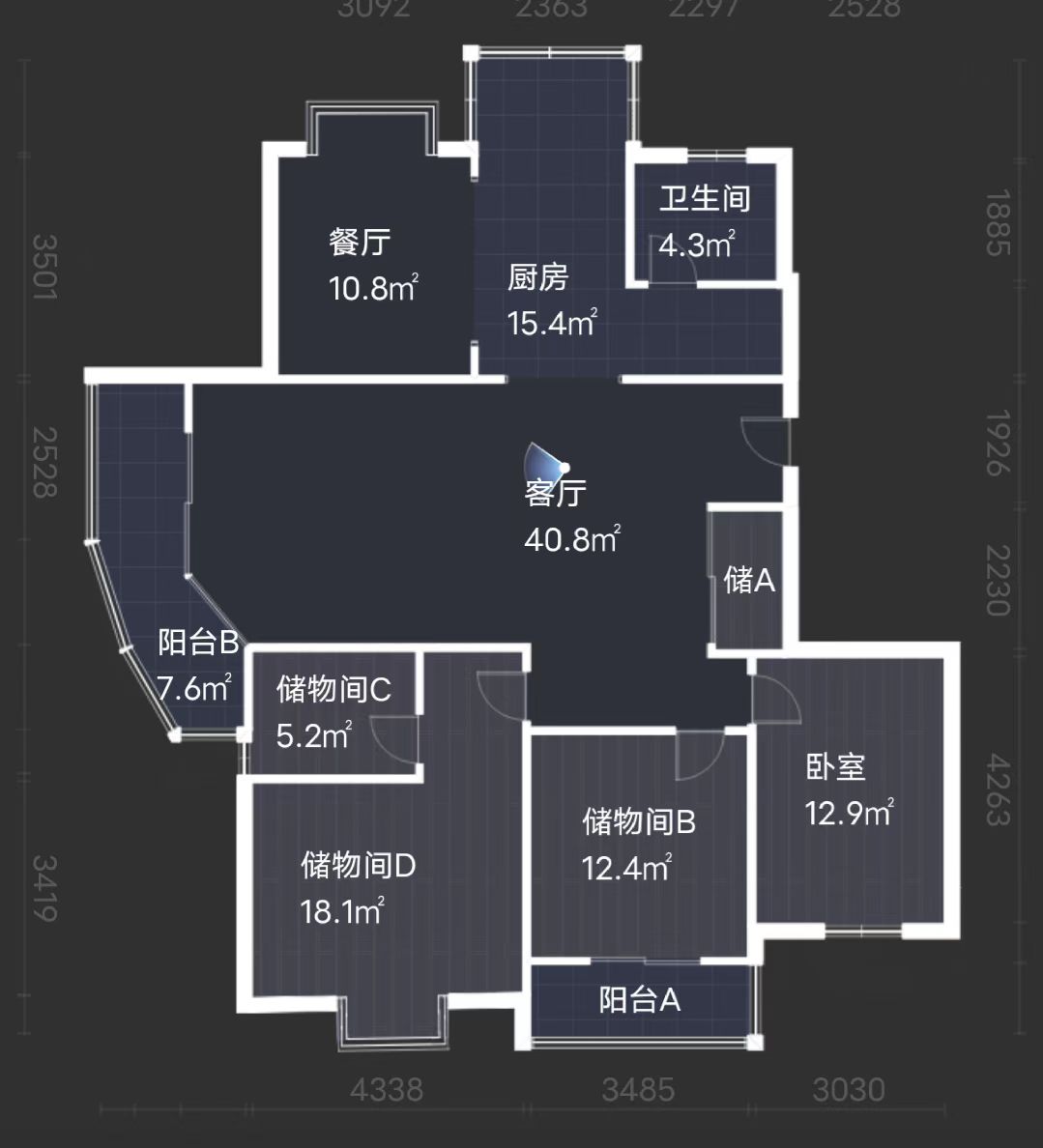 天安花园 4室2厅2卫 165m&sup2;