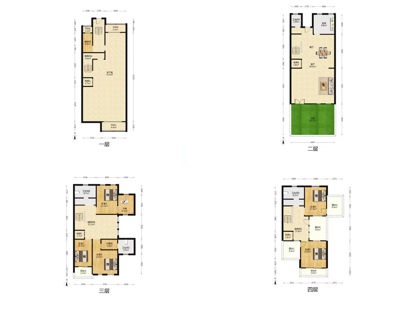 南通壹城水清木华 4室2厅3卫 252.00m&sup2;