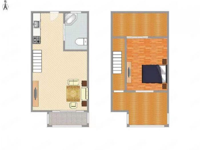 鸿运装饰城 1室1厅1卫 43m&sup2;