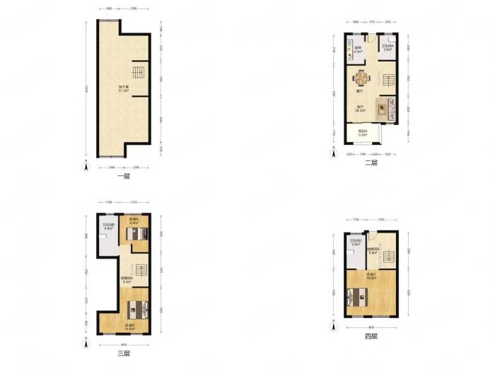 万科有湖（翡翠心湖） 3室2厅3卫 127m&sup2;