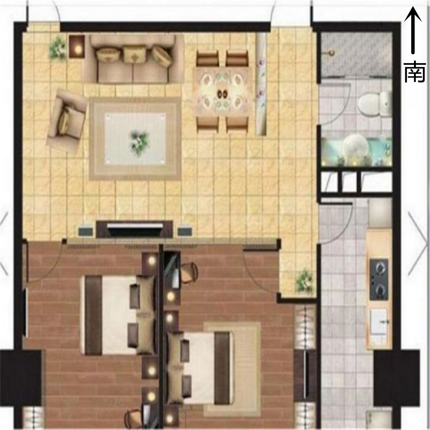 凤凰文化广场 2室1厅1卫 117.77m&sup2;