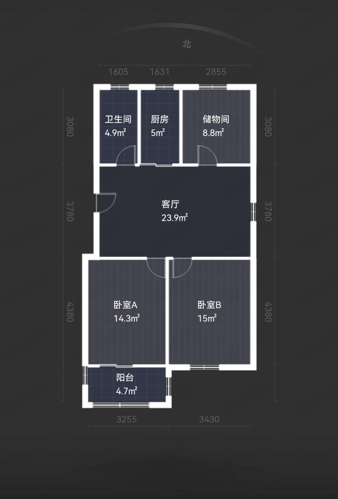 五山家园 3室1厅1卫 89m&sup2;