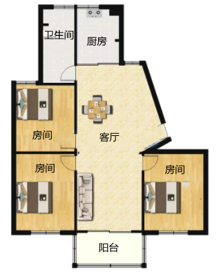 教育新村 2室1厅1卫 109.12m&sup2;