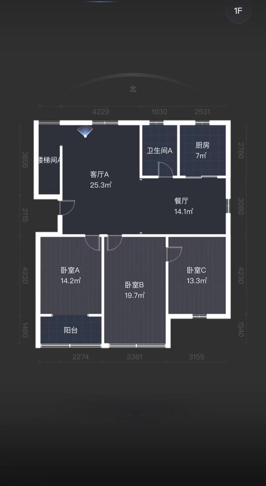 虹桥东村 3室1厅1卫 83m&sup2;