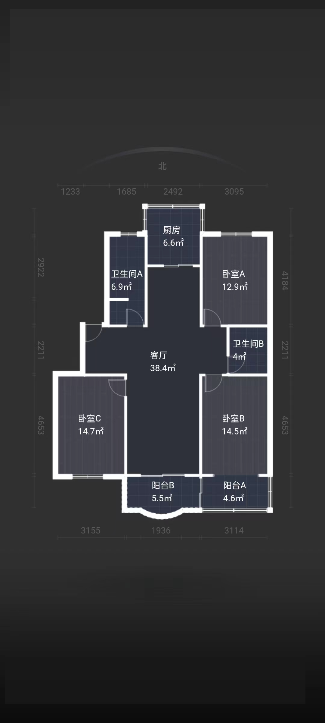 朝晖花园 3室2厅2卫 127.79m&sup2;