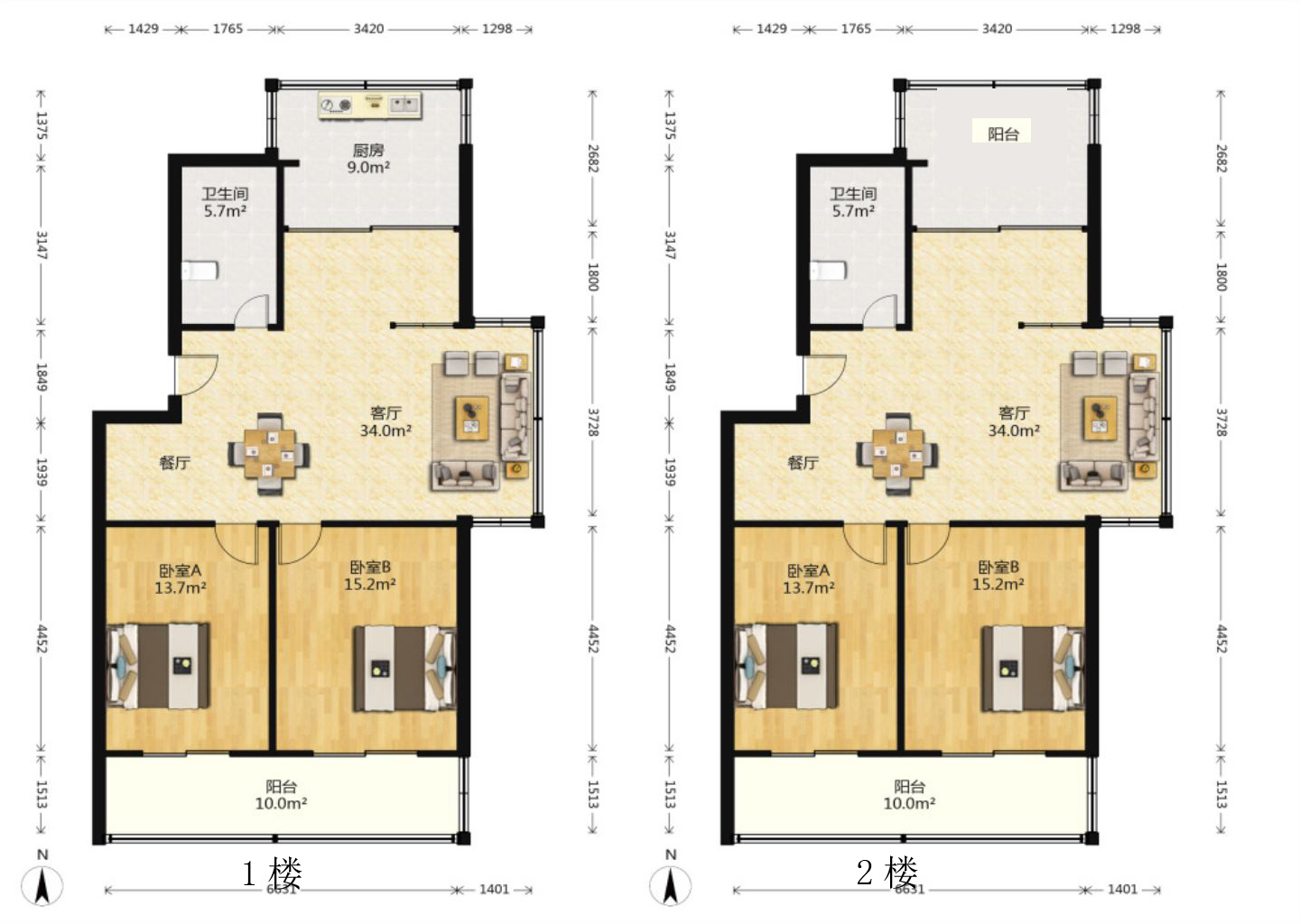 怡园新苑 4室2厅2卫 90.00m&sup2;