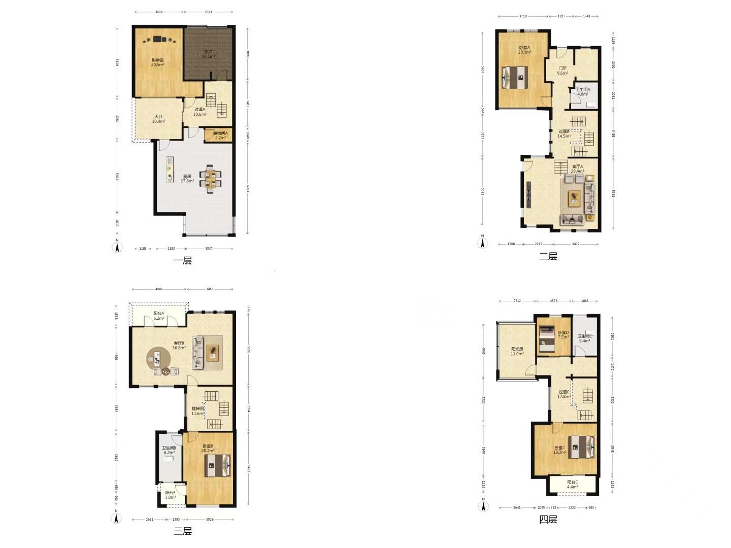 金河名人世家 4室2厅3卫 231m&sup2;