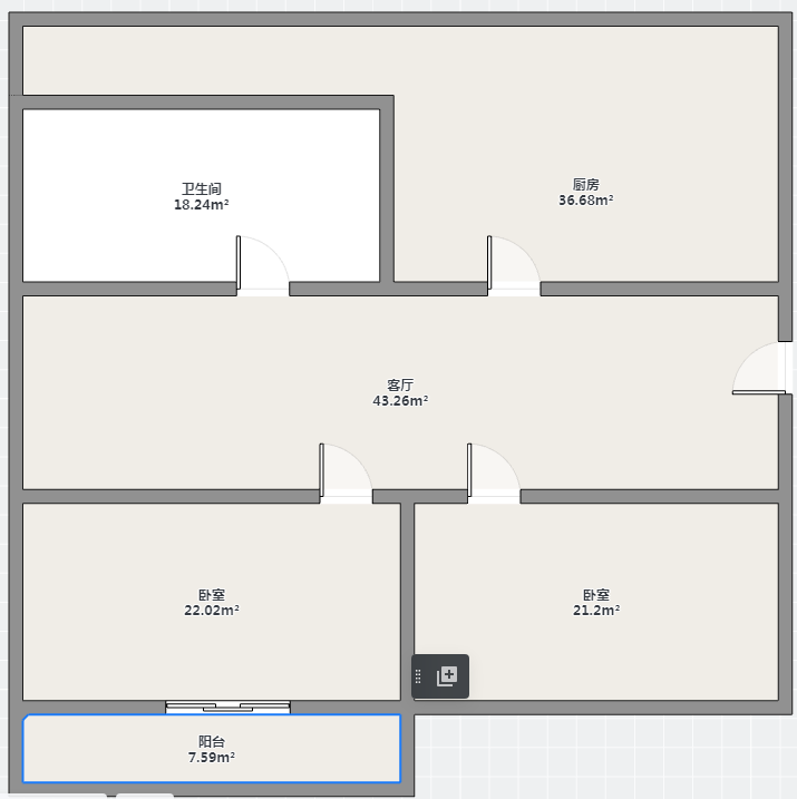 北濠桥东村 2室1厅1卫 72.00m&sup2;