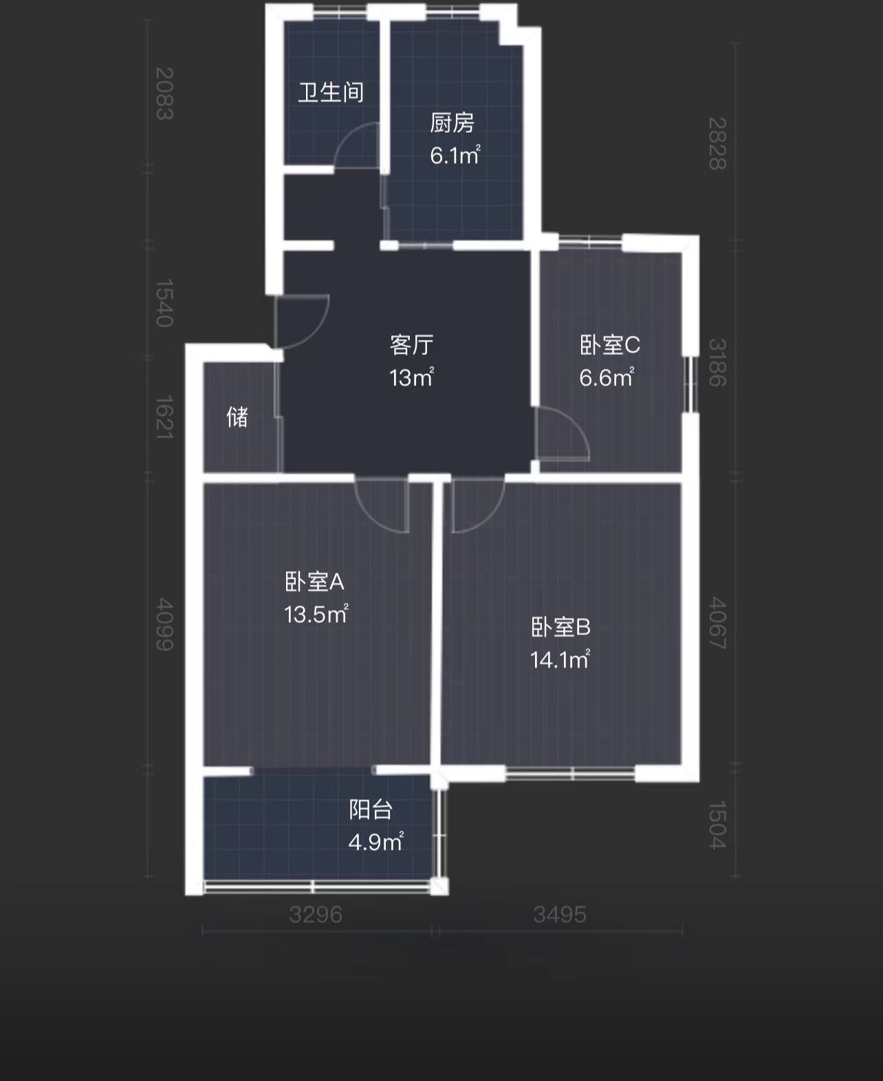 南川园新村 3室1厅1卫 80.24m&sup2;