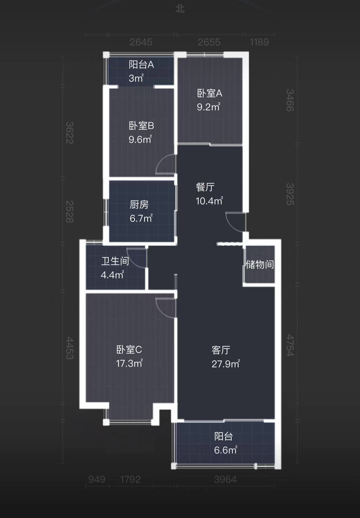 四季绿苑 3室2厅1卫 110.00m&sup2;