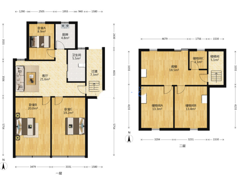 学田东苑 5室2厅2卫 155.00m&sup2;