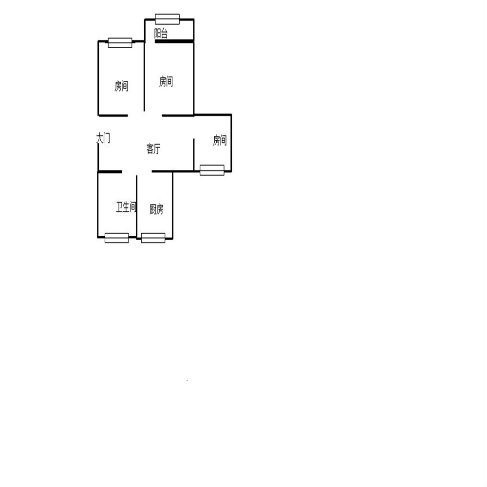 富新社区 2室1厅1卫 72.65m&sup2;