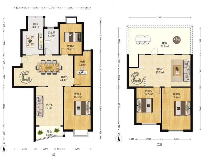 友谊家园 5室2厅1卫 115m²